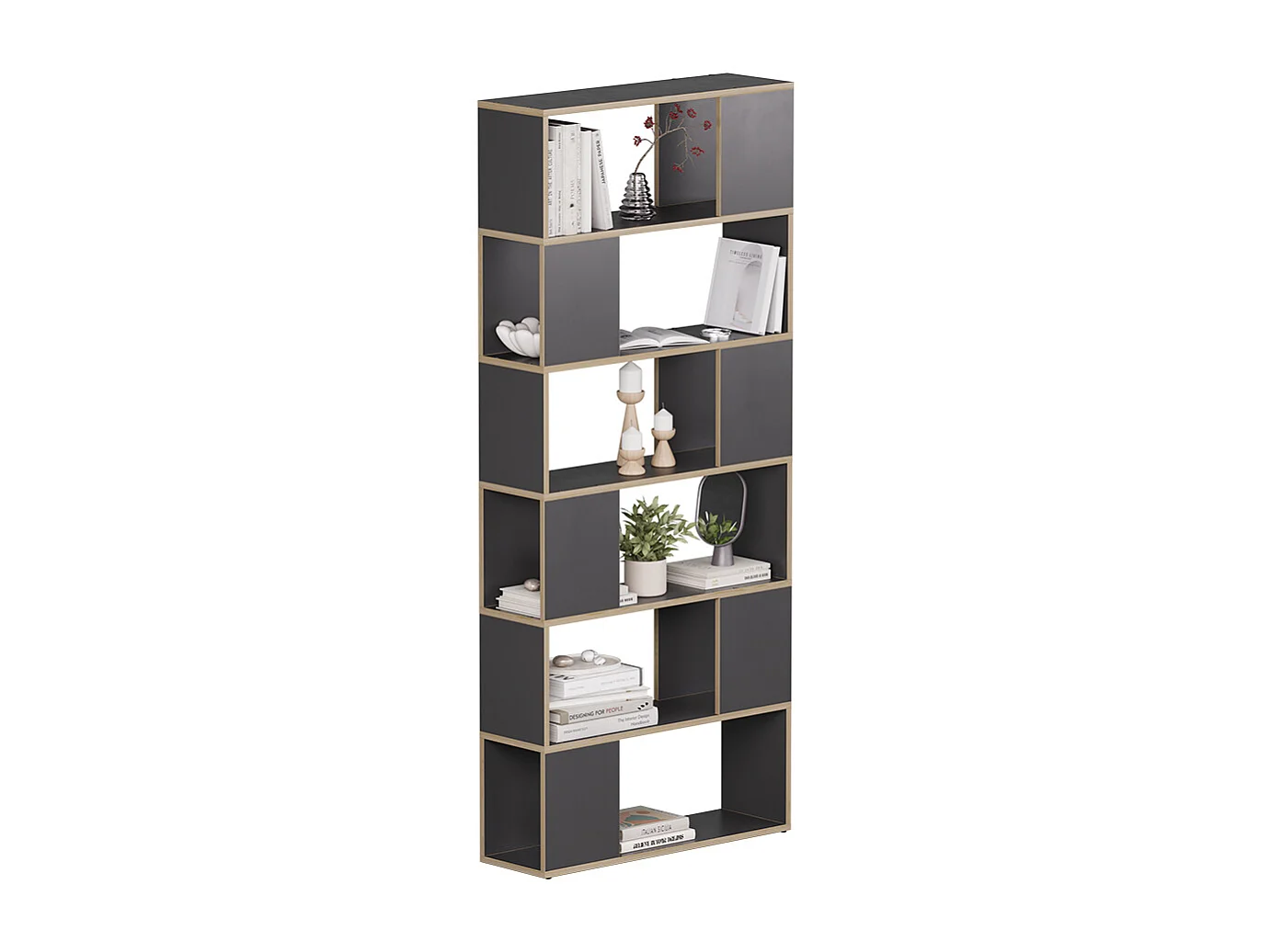 Séparation de pièce anthracite/chêne 80x24x186 eneos