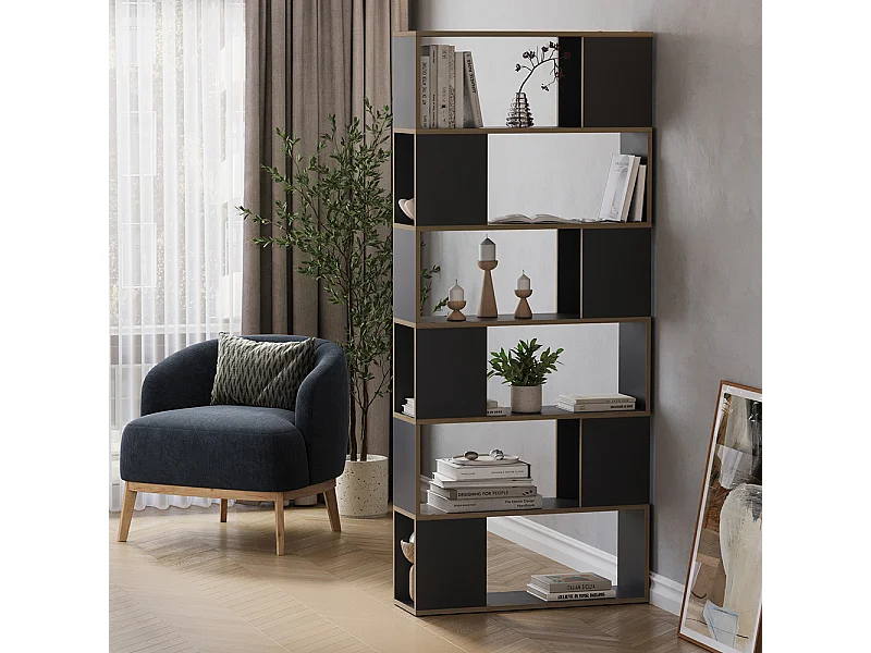 Rozdzielacz pokoju antracyt/dąb 80x24x186 eneos