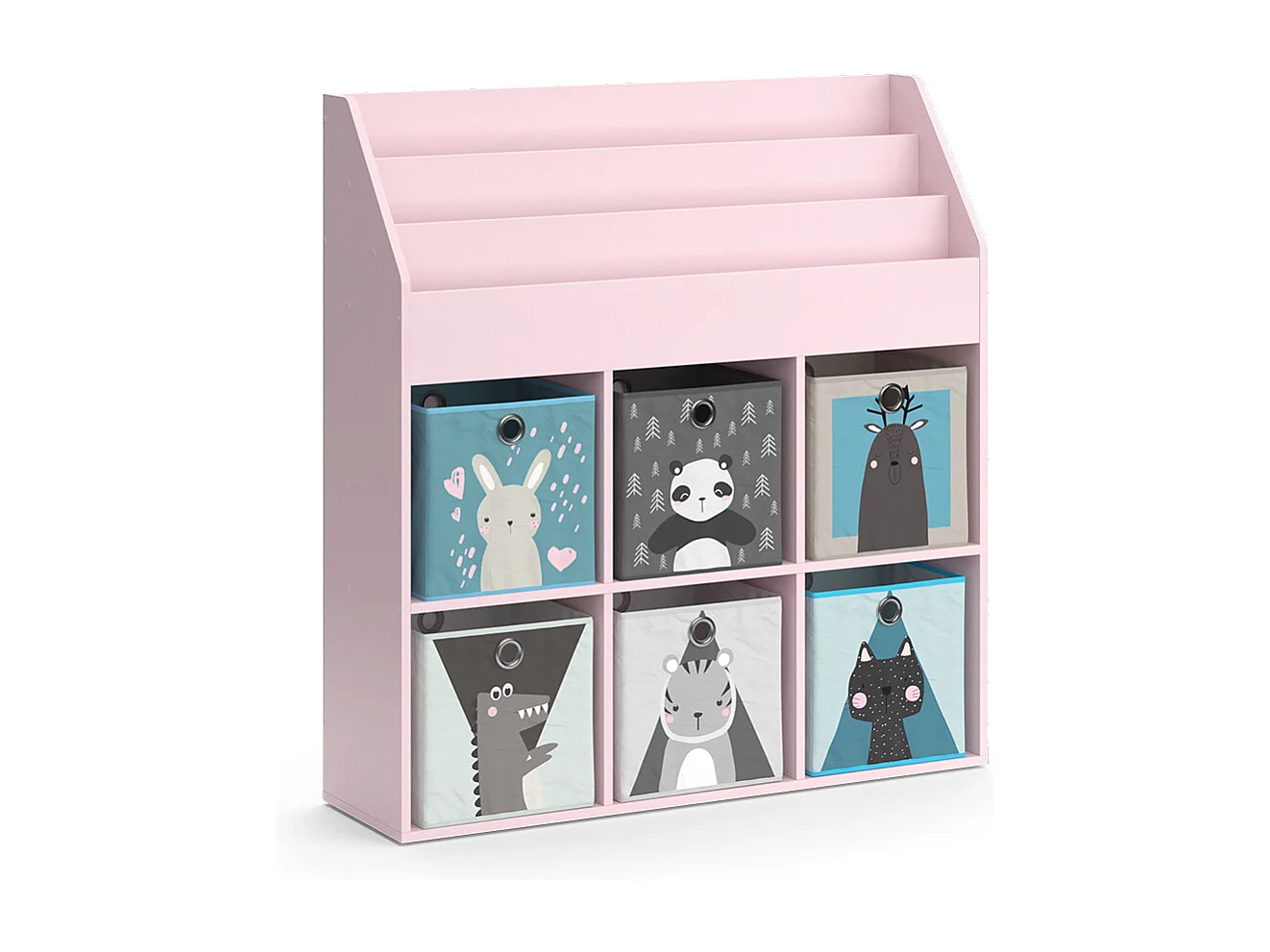 Bibliothèque enfant rose 107.2x31.2x114.2 luigi