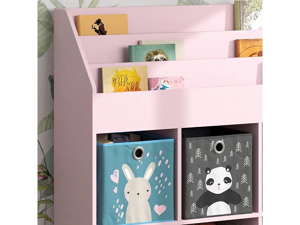 Bibliothèque enfant rose 107.2x31.2x114.2 luigi