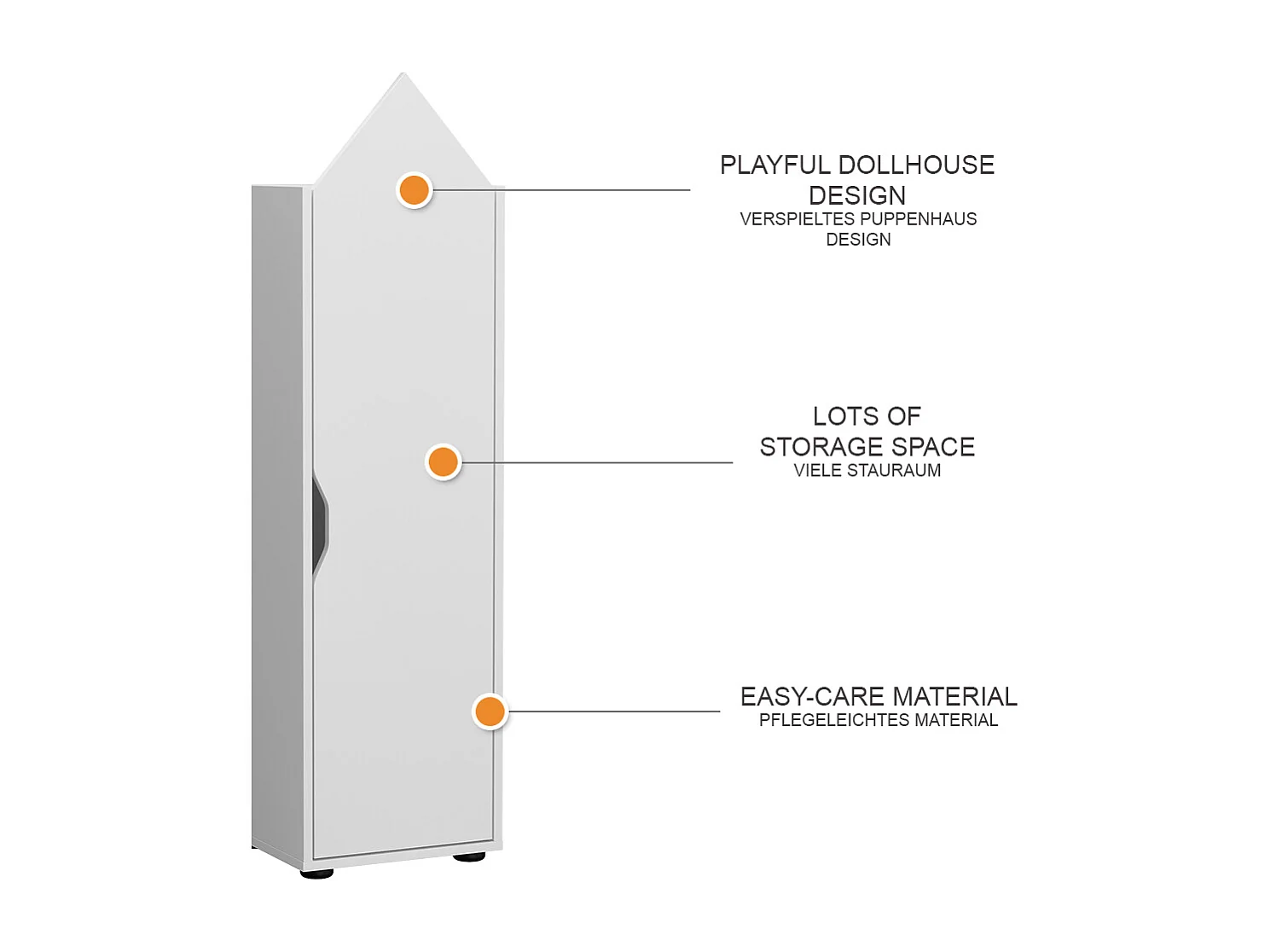 Étagère pour enfants blanc 36.4x32.1x130.9 estell