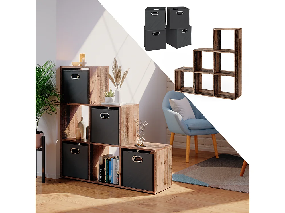 Étagère bois antique 107.2x29x107.8