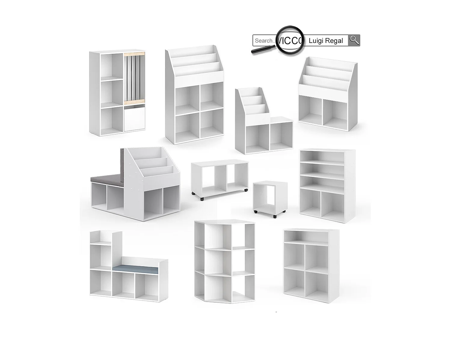 Libreria bambini bianco 30.9x72x79 luigi