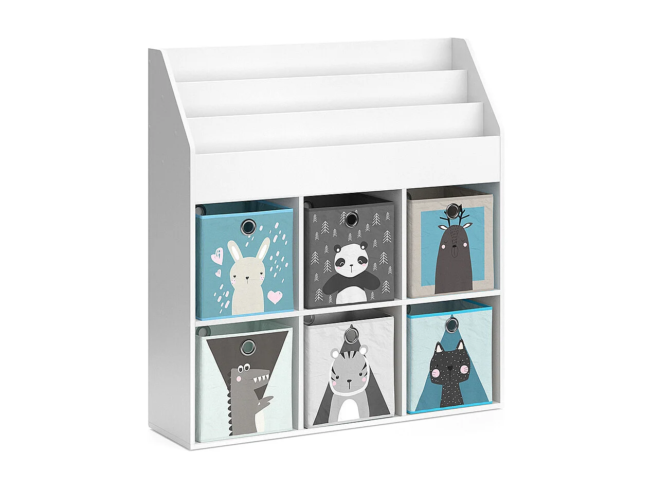 Bibliothèque enfant blanc 107.2x31.2x114.2 luigi