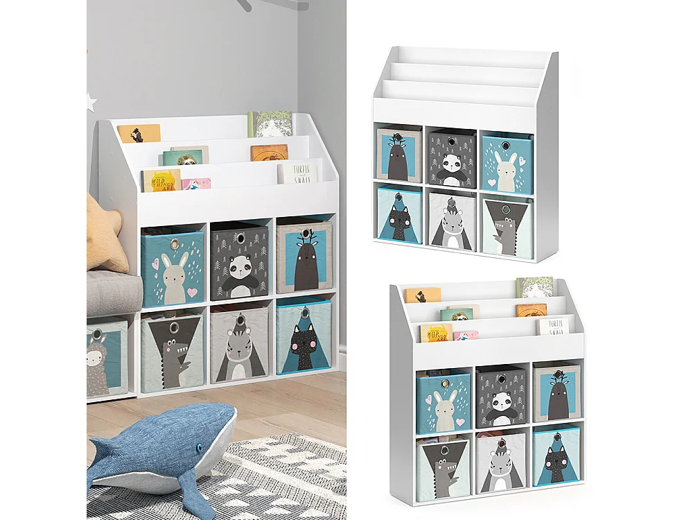 Bibliothèque enfant blanc 107.2x31.2x114.2 luigi