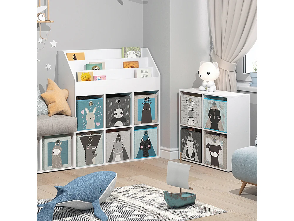 Bibliothèque enfant blanc 107.2x31.2x114.2 luigi