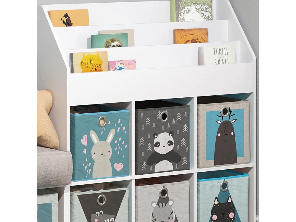 Bibliothèque enfant blanc 107.2x31.2x114.2 luigi