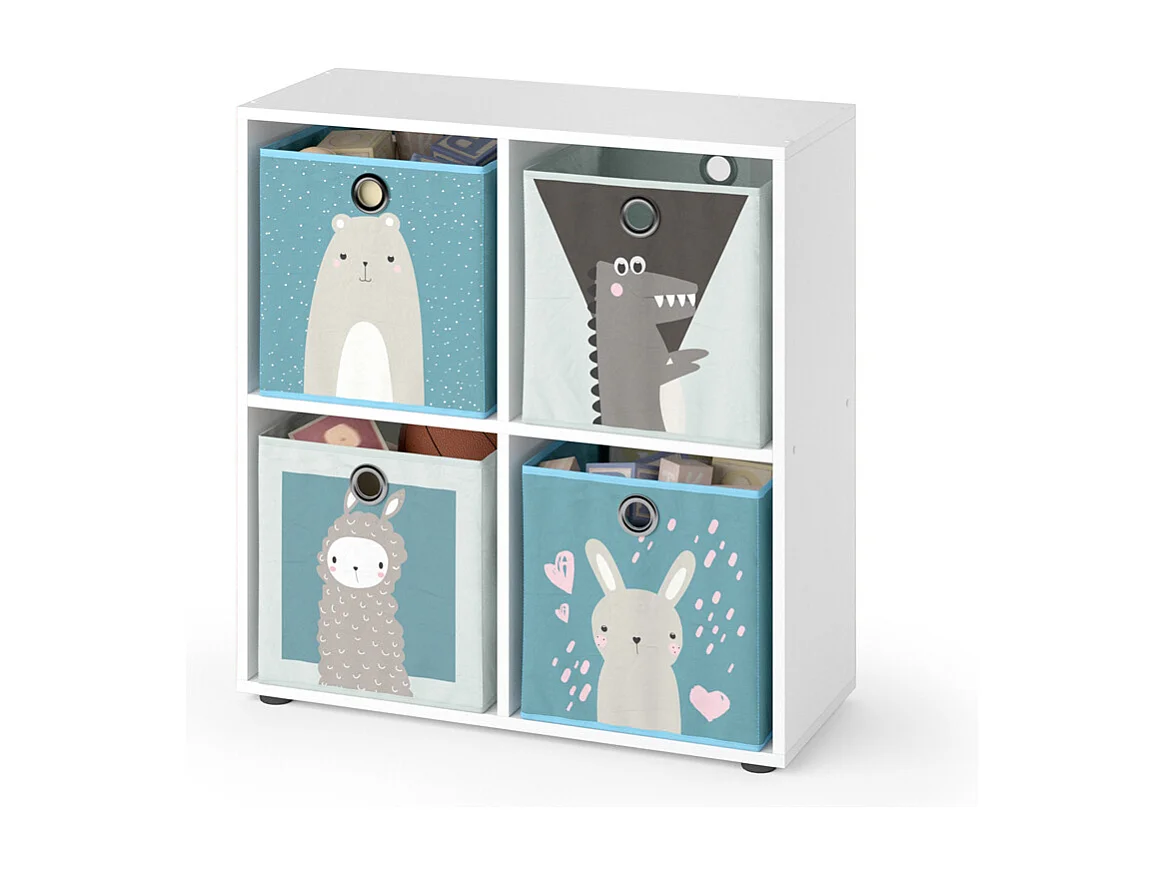 Bibliothèque enfant blanc 72.6x29x72 tetra