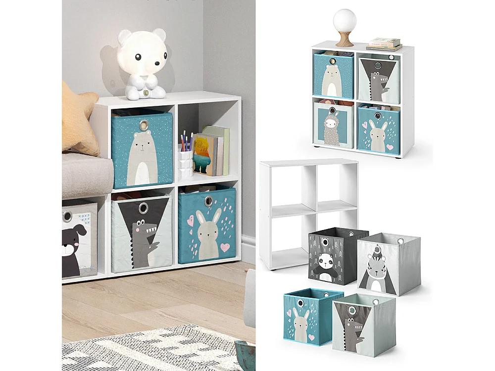 Bibliothèque enfant blanc 72.6x29x72 tetra