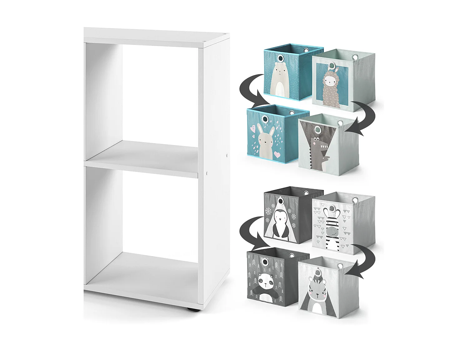 Bibliothèque enfant blanc 72.6x29x72 tetra