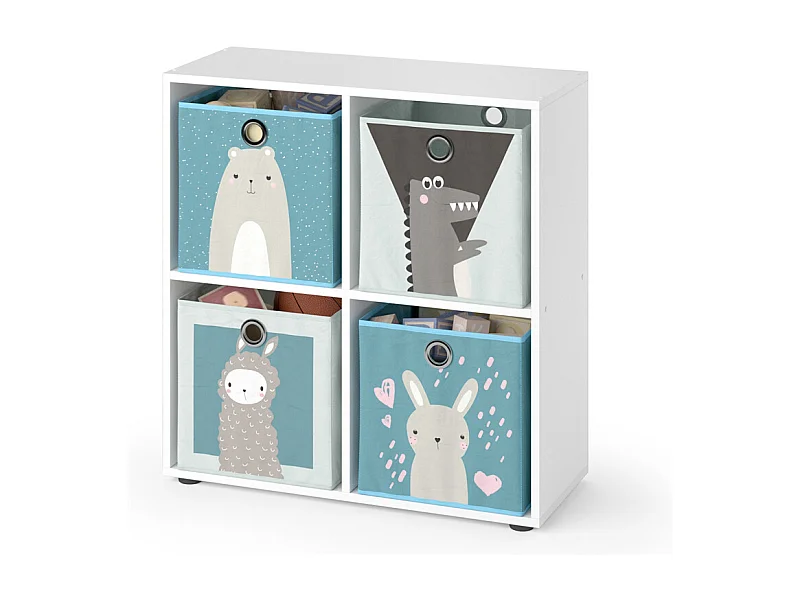 Bibliothèque enfant blanc 72.6x29x72 tetra