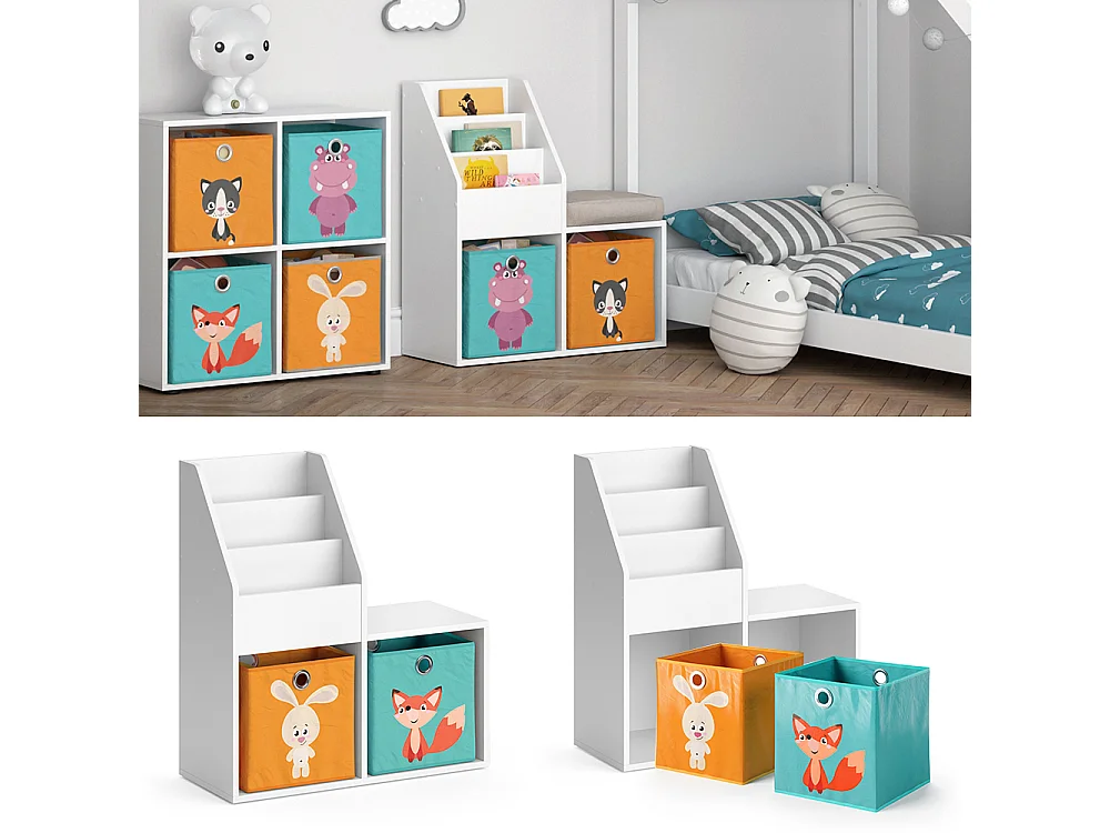 Kinderregal weiß 72x30.9x79 luigi