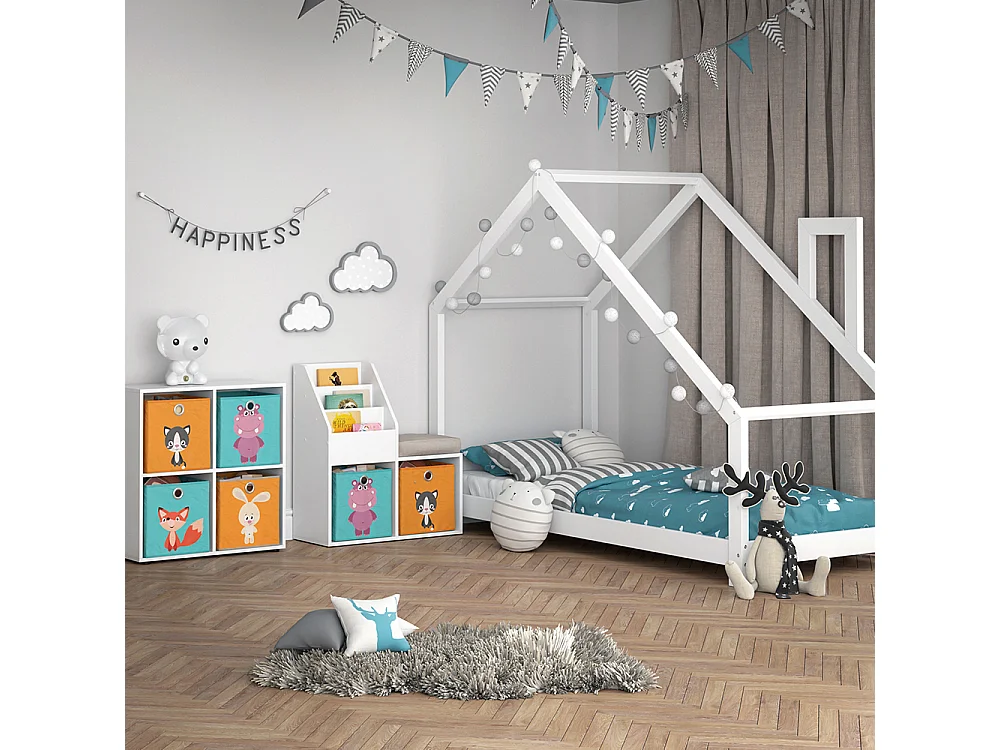 Kinderregal weiß 72x30.9x79 luigi