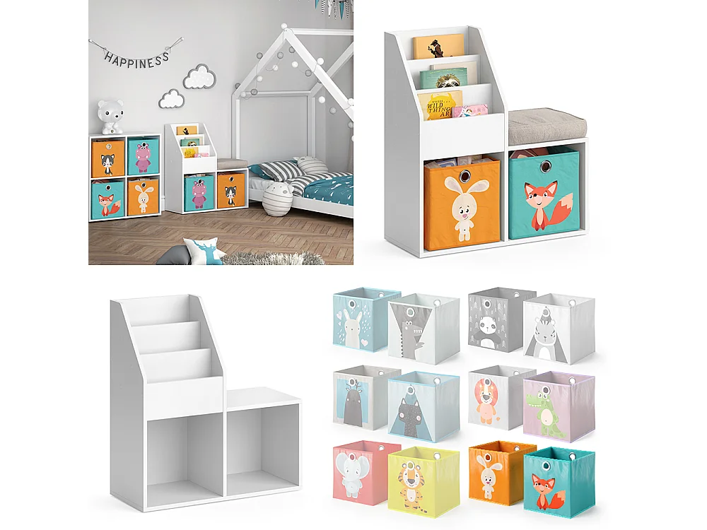 Kinderregal weiß 72x30.9x79 luigi