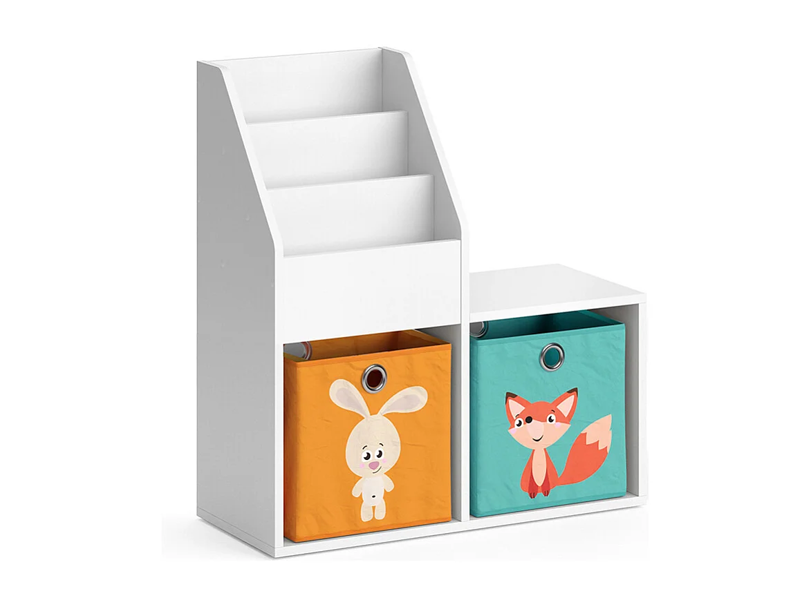 Bibliothèque enfant blanc 72x30.9x79 luigi