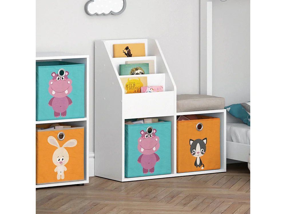 Bibliothèque enfant blanc 72x30.9x79 luigi
