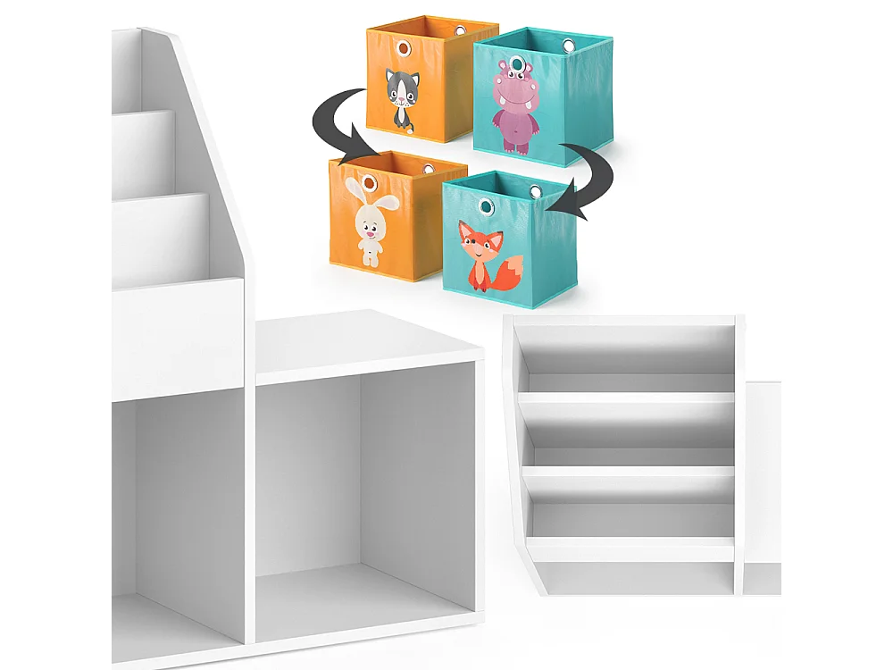 Bibliothèque enfant blanc 72x30.9x79 luigi