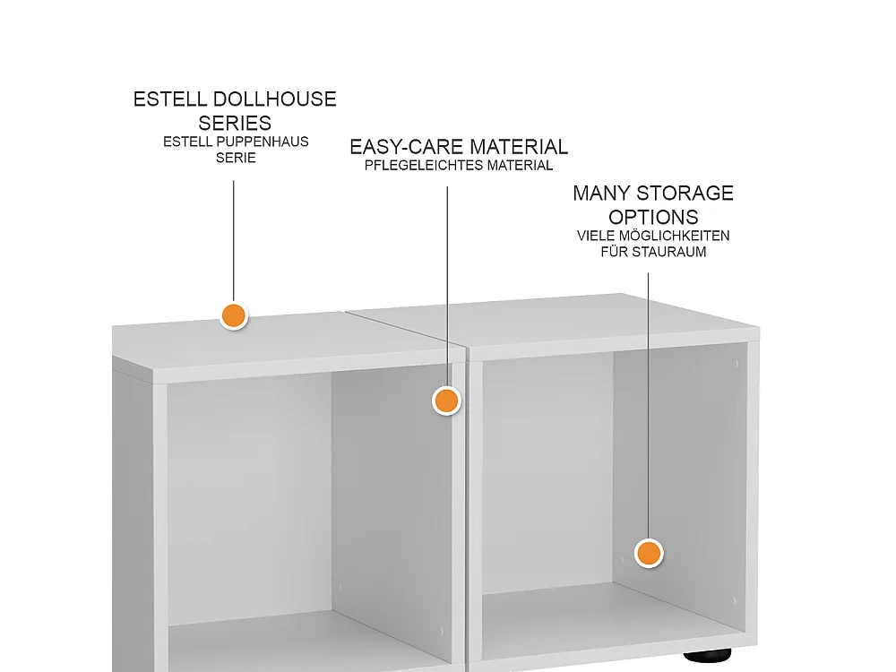 Étagère pour enfants blanc 36.4x32.1x38.2 estell