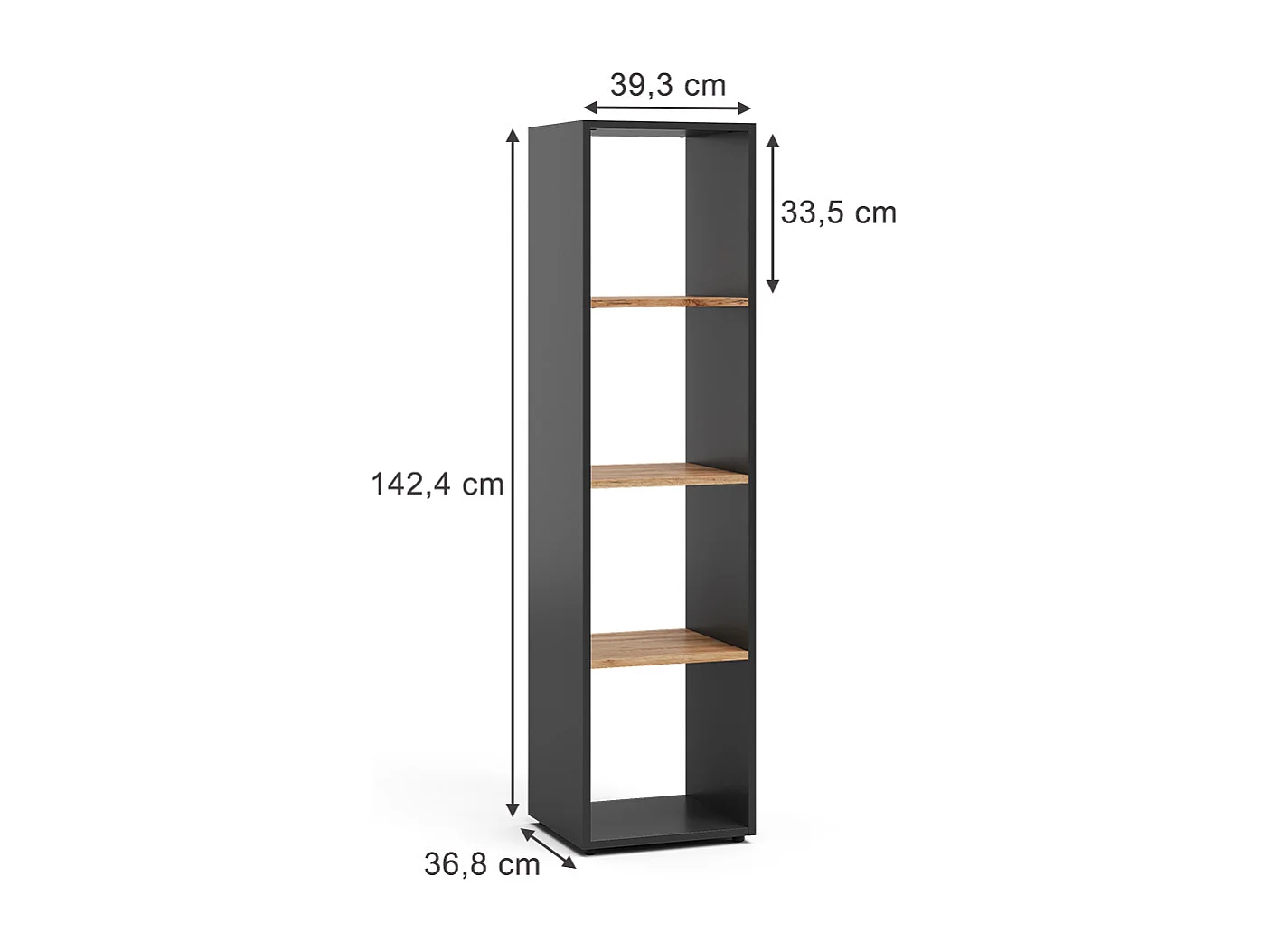 Rumdivider antracit/gylden eg 36.8x33.8x144.9 ludus