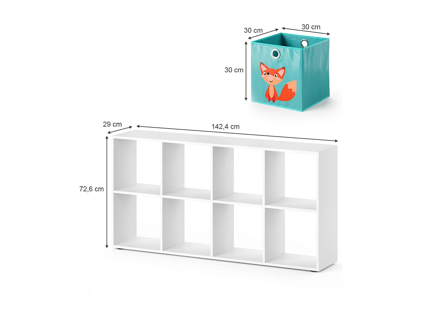 Kinderregal weiß 143x29x72 scutum