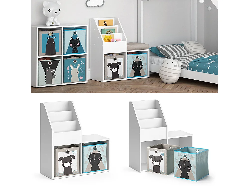 Libreria bambini bianco 30.9x72x79 luigi