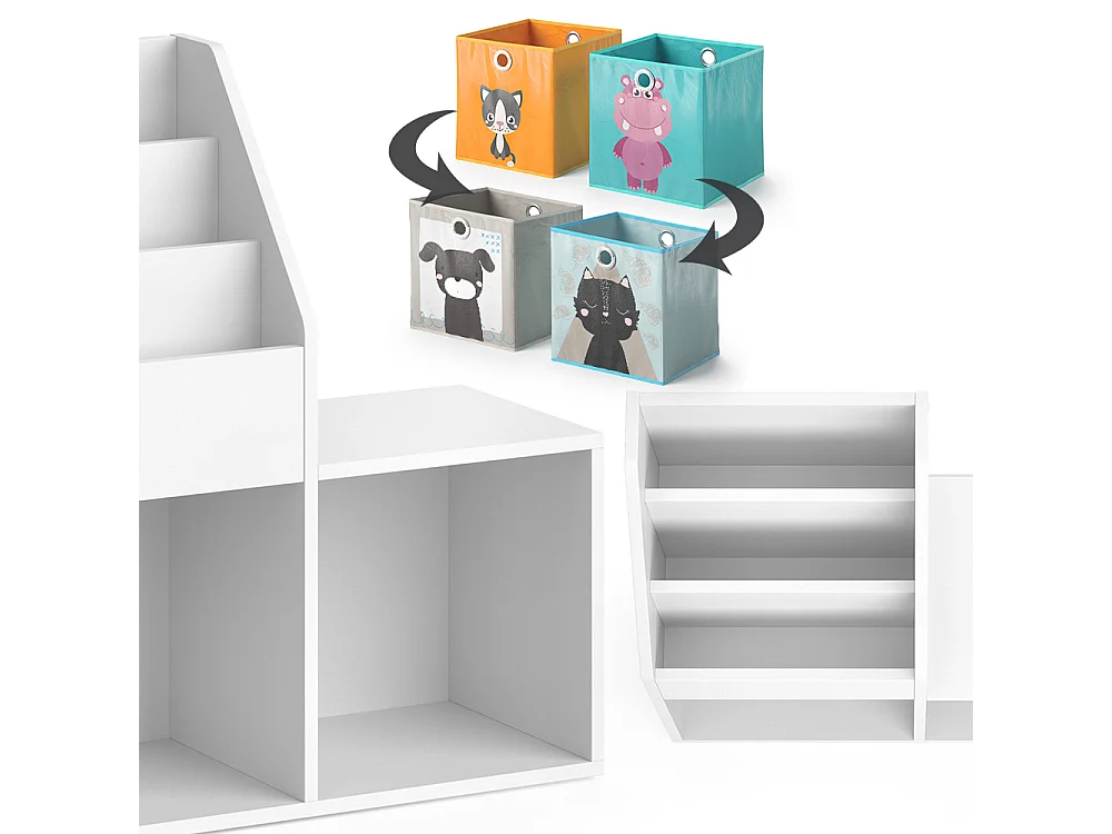 Libreria bambini bianco 30.9x72x79 luigi