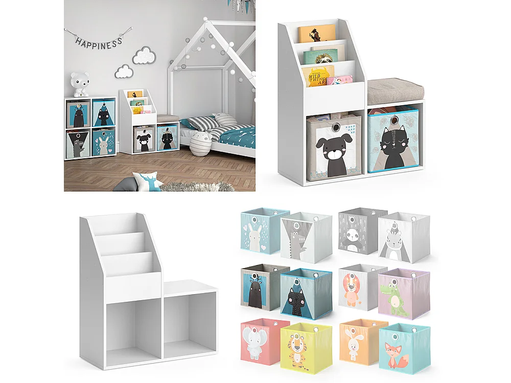 Libreria bambini bianco 30.9x72x79 luigi