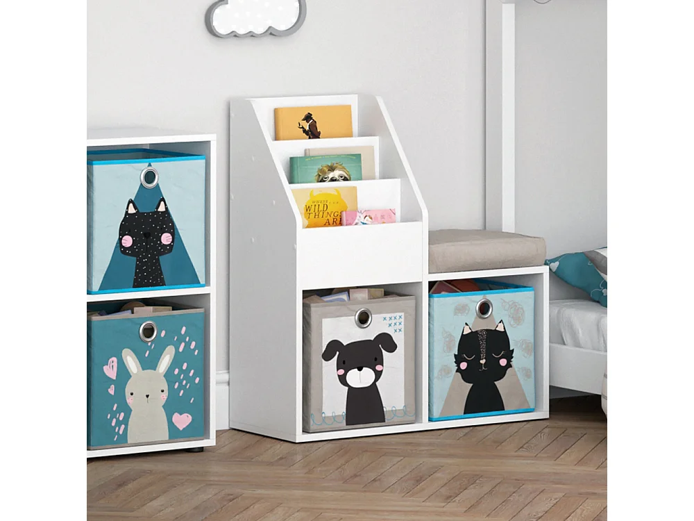 Bibliothèque enfant blanc 30.9x72x79 luigi