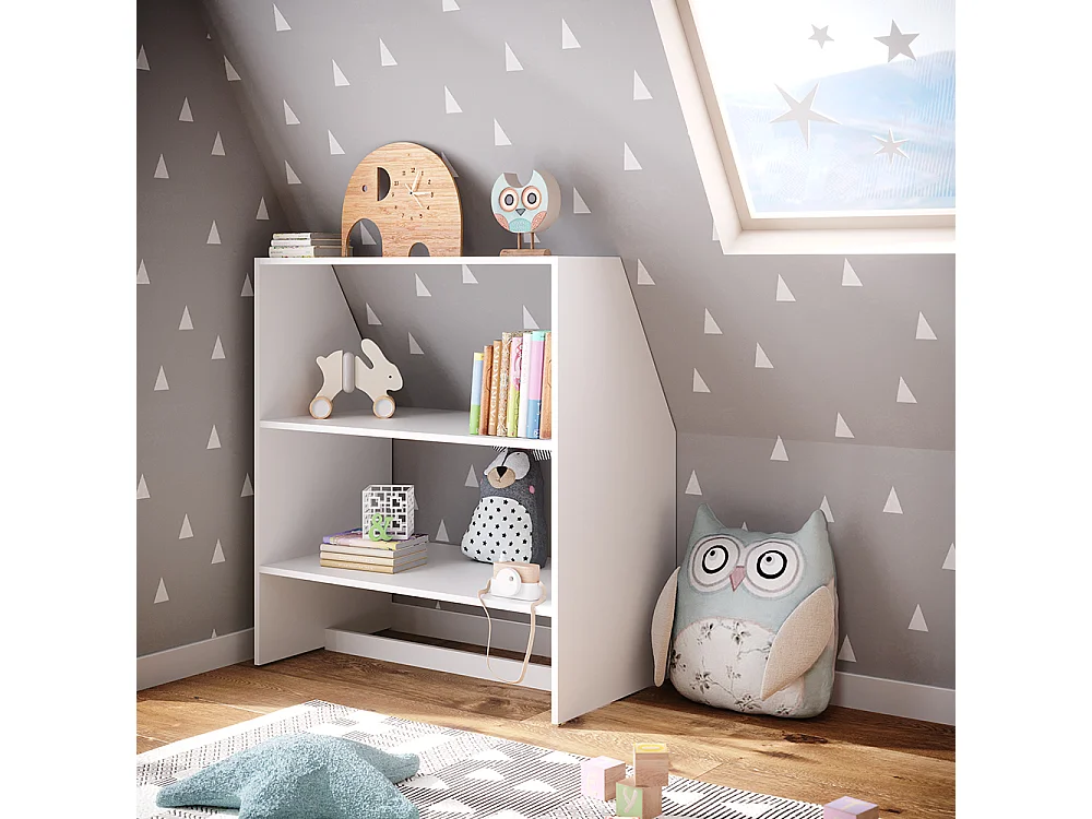 Bibliothèque enfant blanc 90x50x100