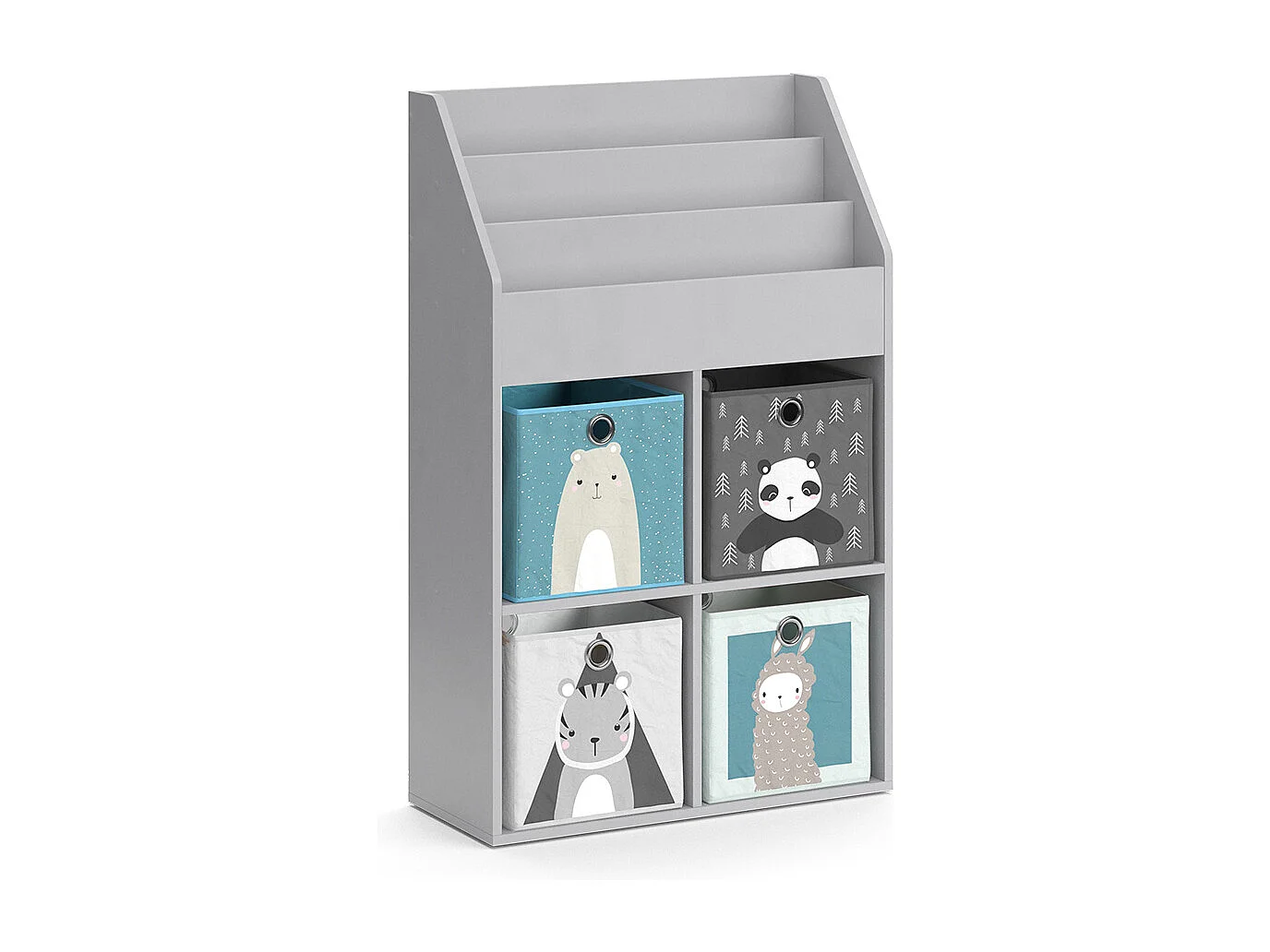 Bibliothèque enfant gris 72x31.2x114.2 luigi