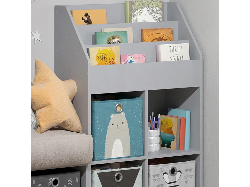 Bibliothèque enfant gris 72x31.2x114.2 luigi