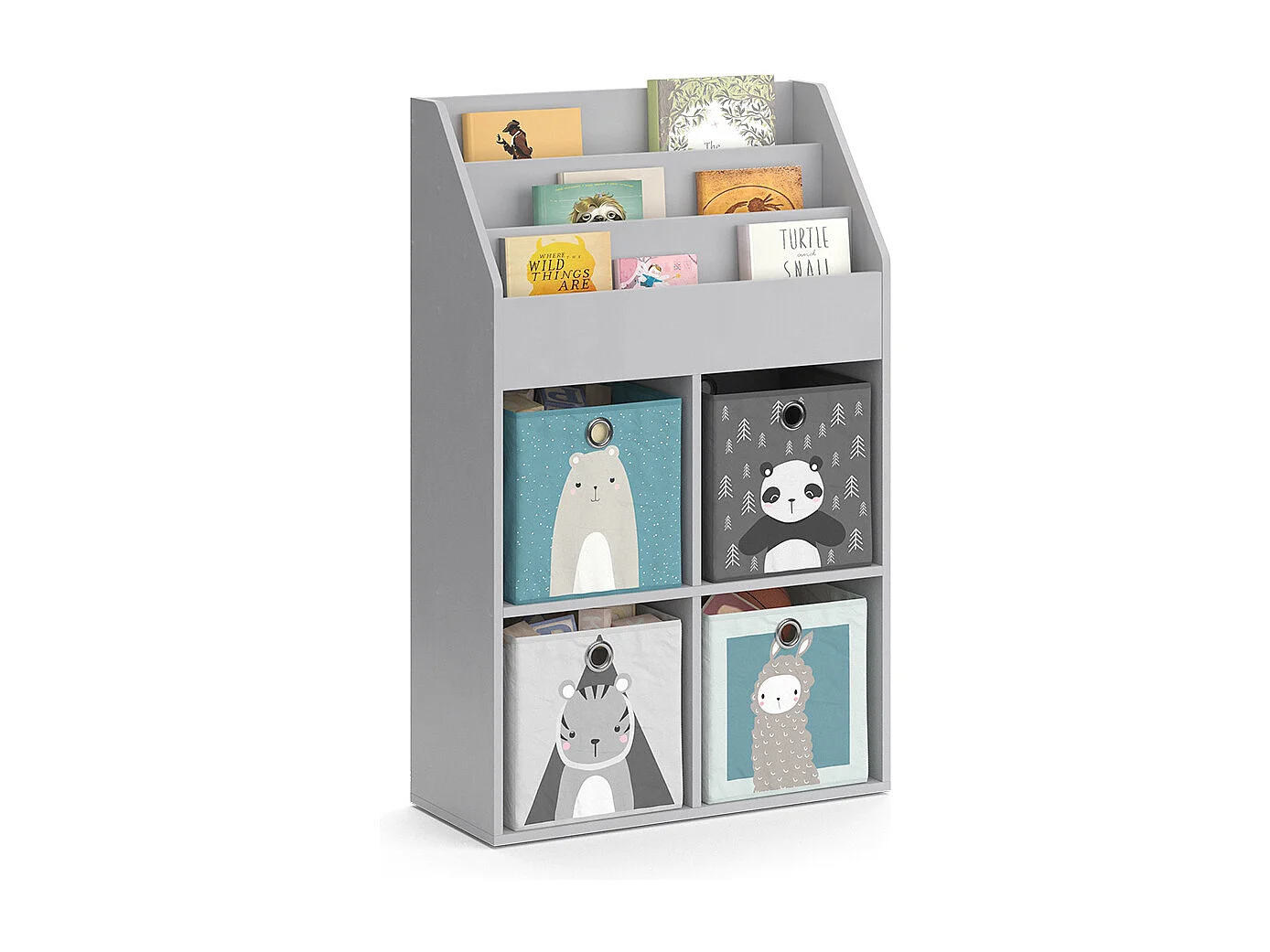 Bibliothèque enfant gris 72x31.2x114.2 luigi