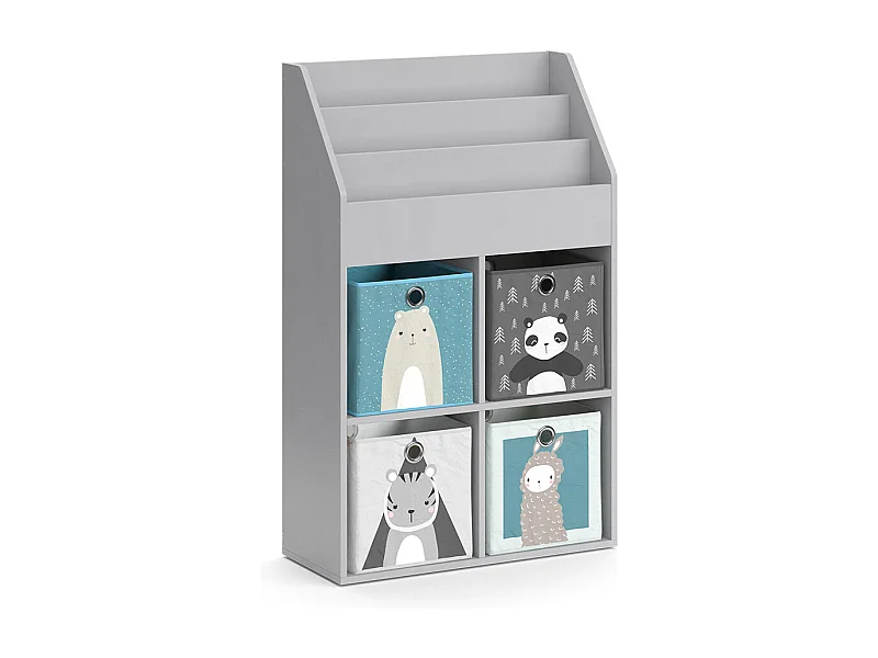 Bibliothèque enfant gris 72x31.2x114.2 luigi