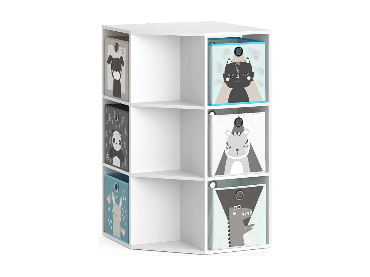 Bibliothèque enfant blanc 64x64x107.8 luigi