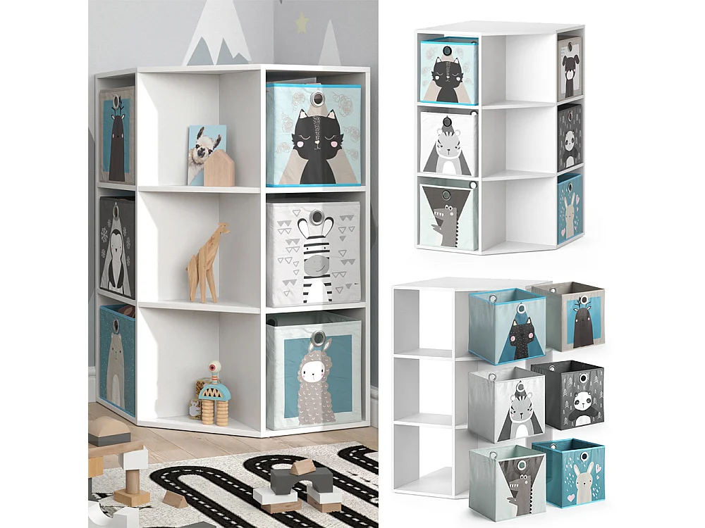 Bibliothèque enfant blanc 64x64x107.8 luigi