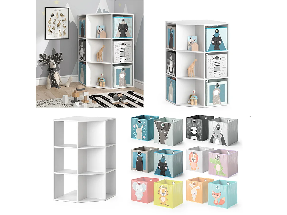 Bibliothèque enfant blanc 64x64x107.8 luigi