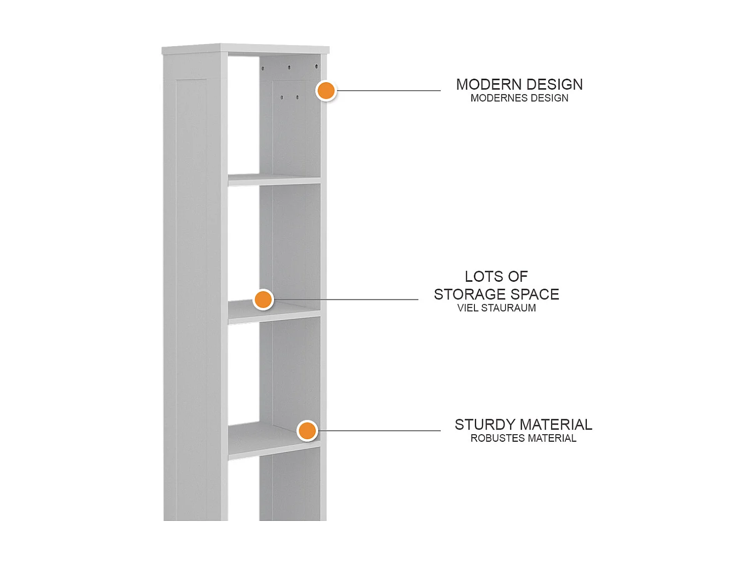 Kinderregal weiß 35.2x30.6x159.5 ajaton