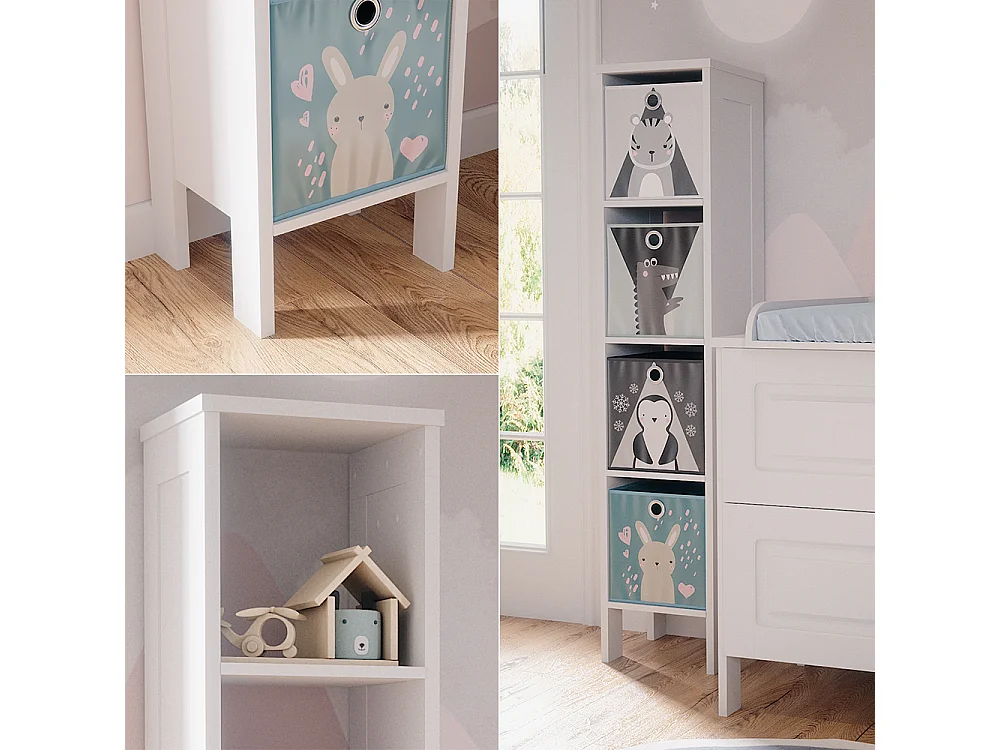 Étagère pour enfants blanc 35.2x30.6x159.5 ajaton