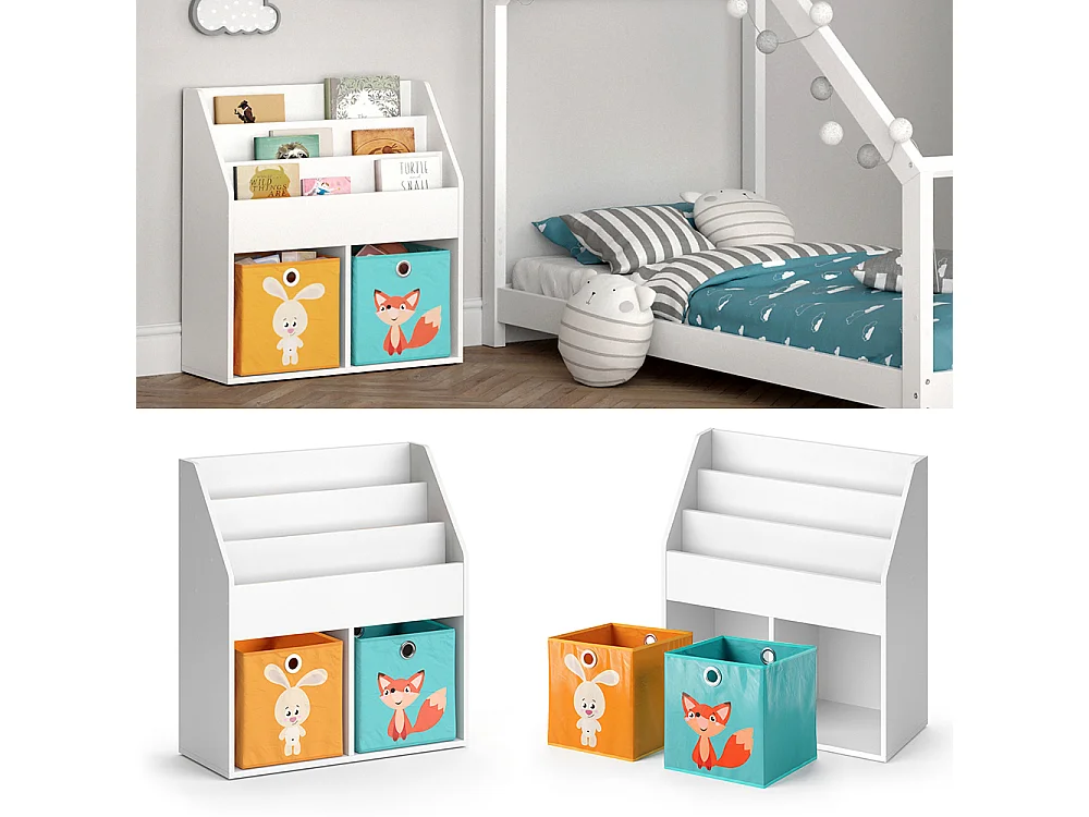 Libreria bambini bianco 72x30.7x79 luigi