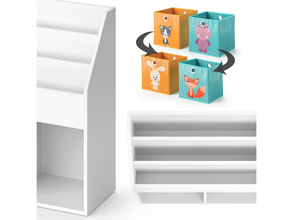 Libreria bambini bianco 72x30.7x79 luigi