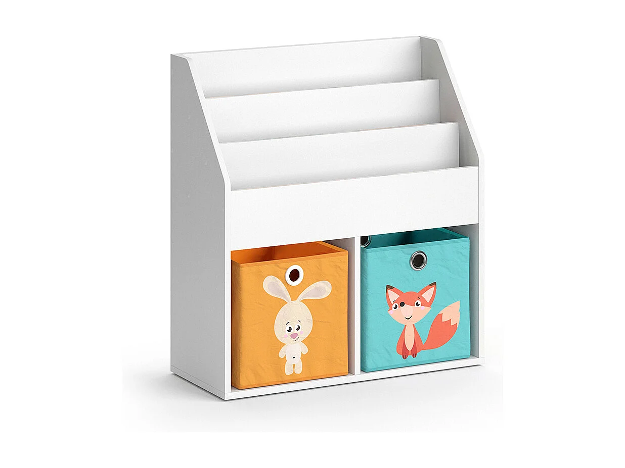 Bibliothèque enfant blanc 72x30.7x79 luigi