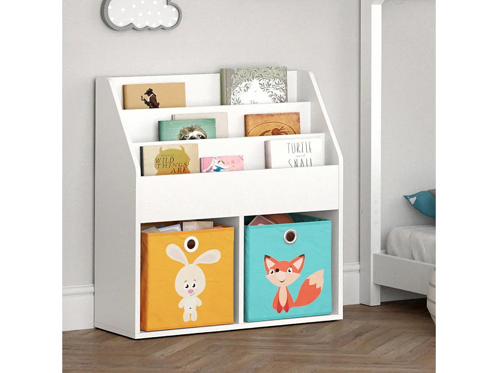 Bibliothèque enfant blanc 72x30.7x79 luigi