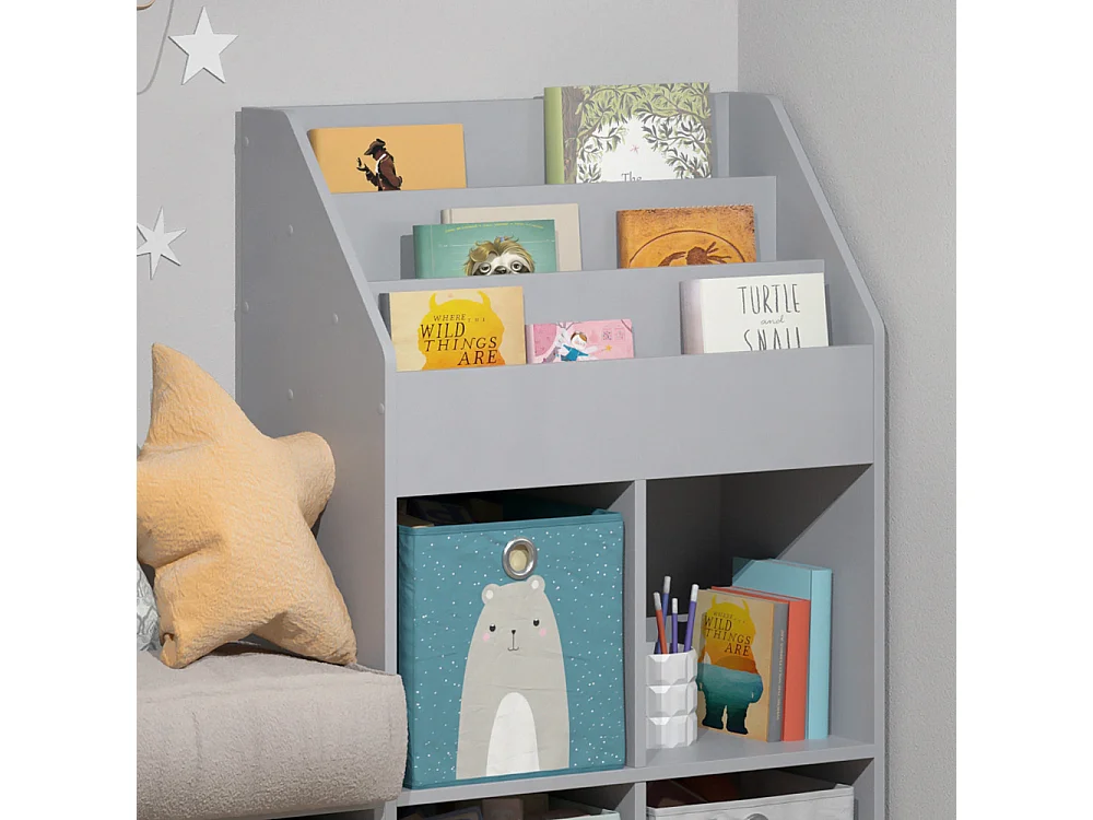 Libreria bambini grigio 72x31.2x114.2 luigi