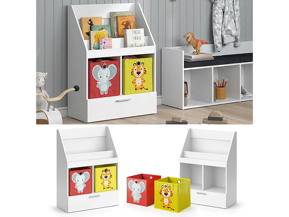 Kinderregal weiß 72x31.2x96.2 luigi