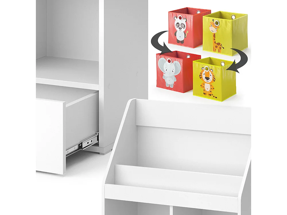 Kinderregal weiß 72x31.2x96.2 luigi