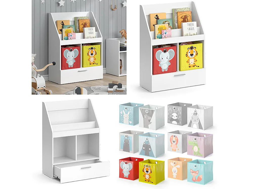 Kinderregal weiß 72x31.2x96.2 luigi