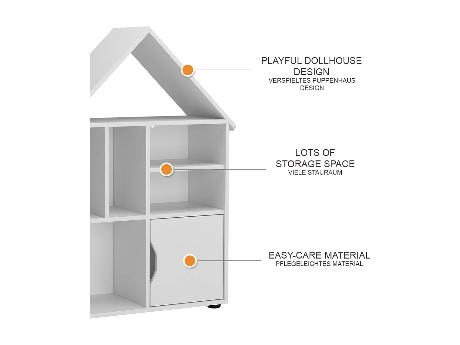 Scaffale per bambini bianco 71x32.1x112.2 estell