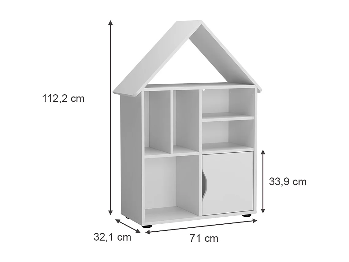 Étagère pour enfants blanc 71x32.1x112.2 estell