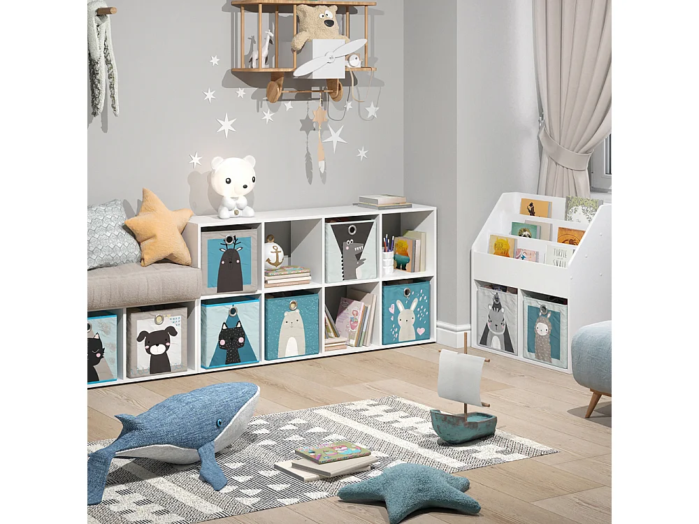 Bibliothèque enfant blanc 143x29x72 scutum