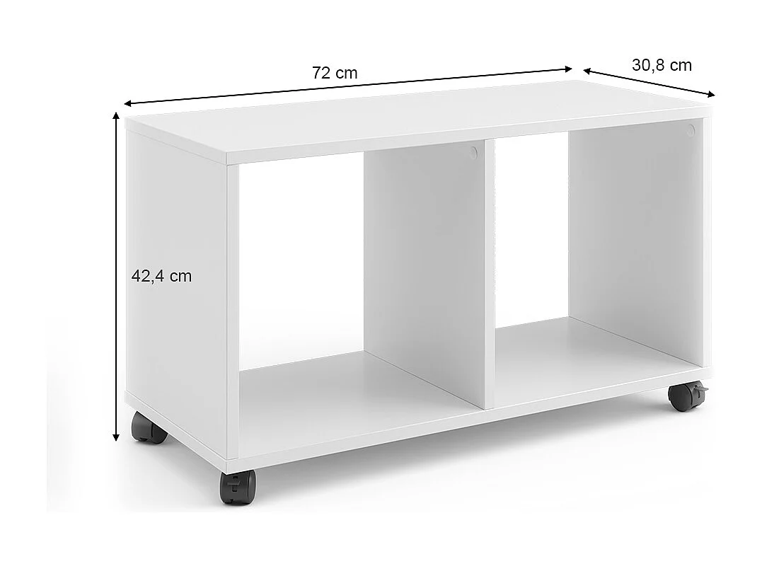 Bibliothèque enfant blanc 72x30.8x42.4 luigi